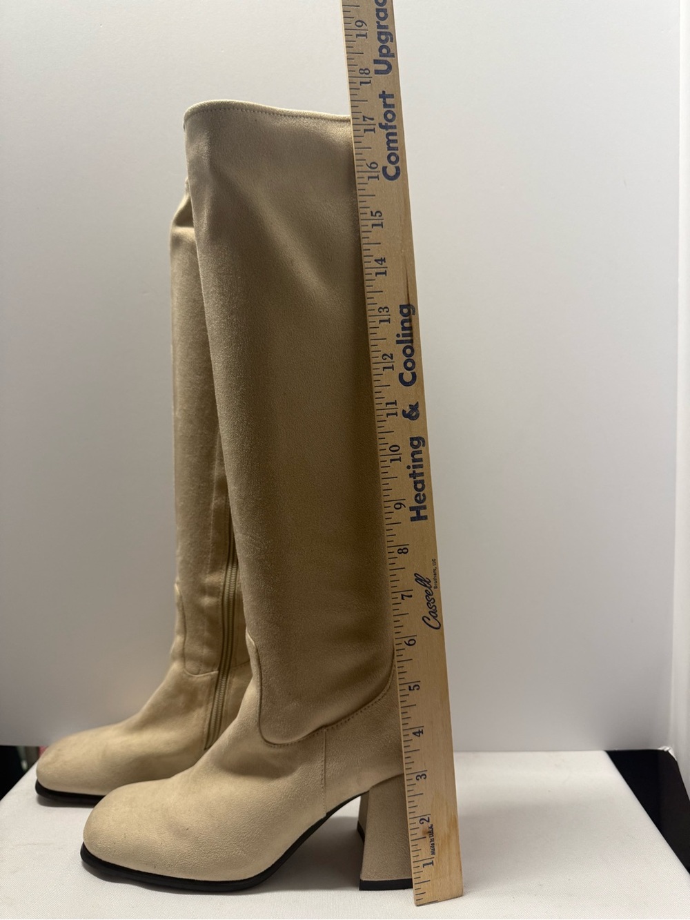Jeffrey Campbell Beige Tall Block Heel Boots - Picture 4 of 9